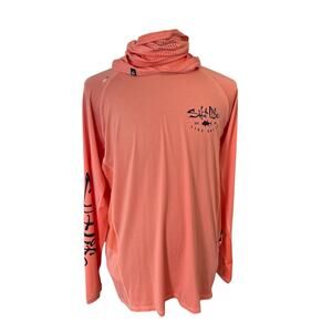 Salt Life UVapor SLX Long Sleeve Lightweight Shirt Face Cover Mens High Neck L